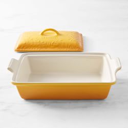 Le Creuset Olive Branch Heritage Stoneware Rectangular Covered Casserole, 4-Qt.