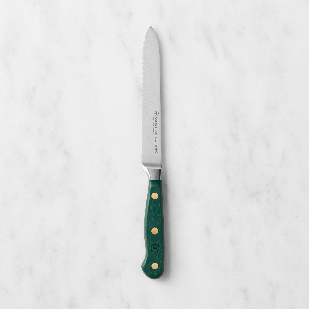 WÜSTHOF Classic Serrated Utility Knife, 5" - 5", Fresh Rosemary