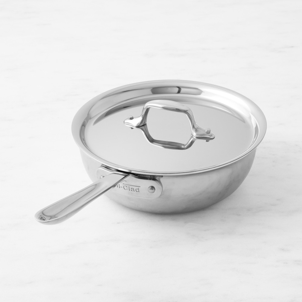 All-Clad D3® Tri-Ply Stainless-Steel Saucier - 2-Qt.