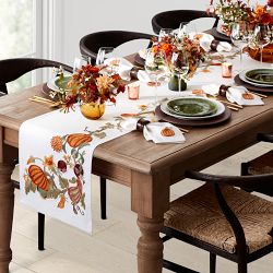 Harvest Embroidered Table Runner, 16" X 108", Multi
