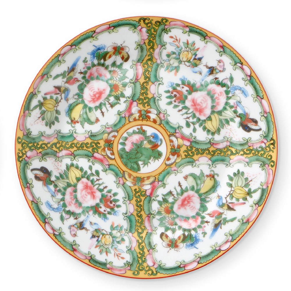 Famille Rose Salad Plates, Pink Sections