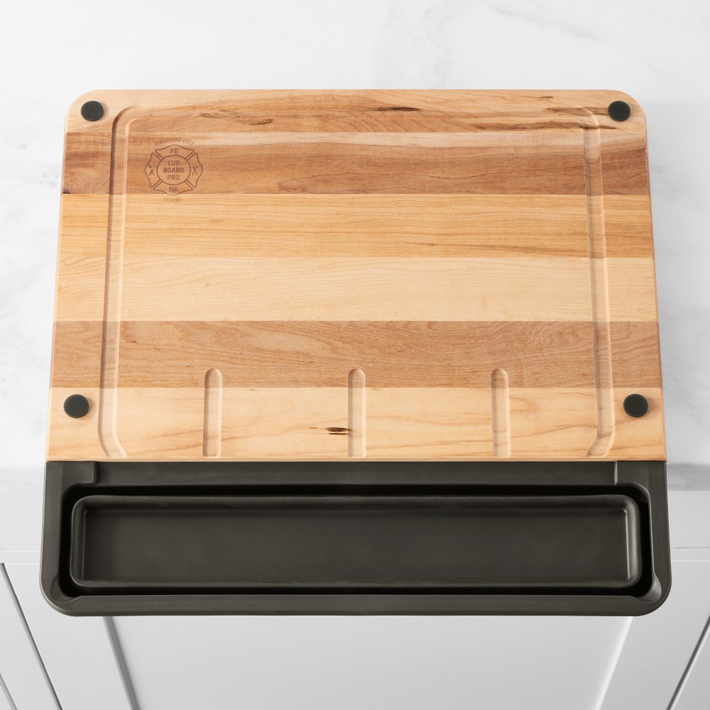 Cup Board Pro Cutting Board - Maple with Black Cup