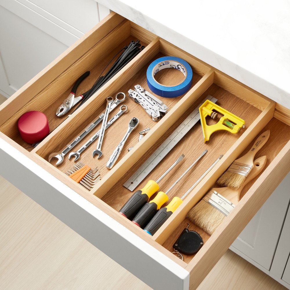 Hold Everything Expandable In-Drawer Tool Organizer - Ashwood, Large