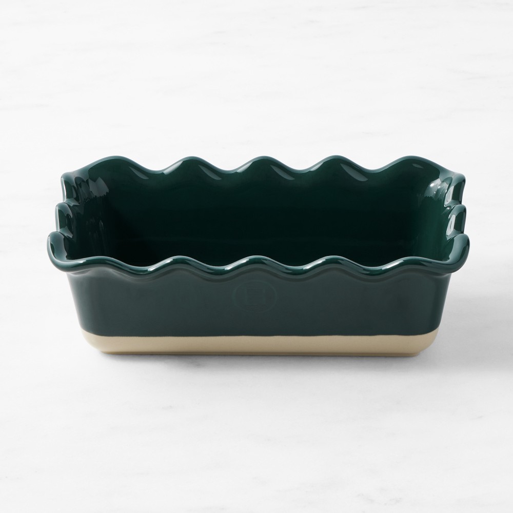 Emile Henry French Ceramic Ruffled Loaf Pan - Cedar