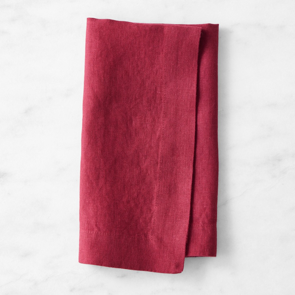Signature Linen Napkins - Set of 8, Pomegranate