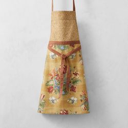 Harvest Floral Striped Apron, Gold