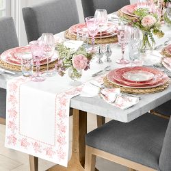 English Floral Table Runner, Pink