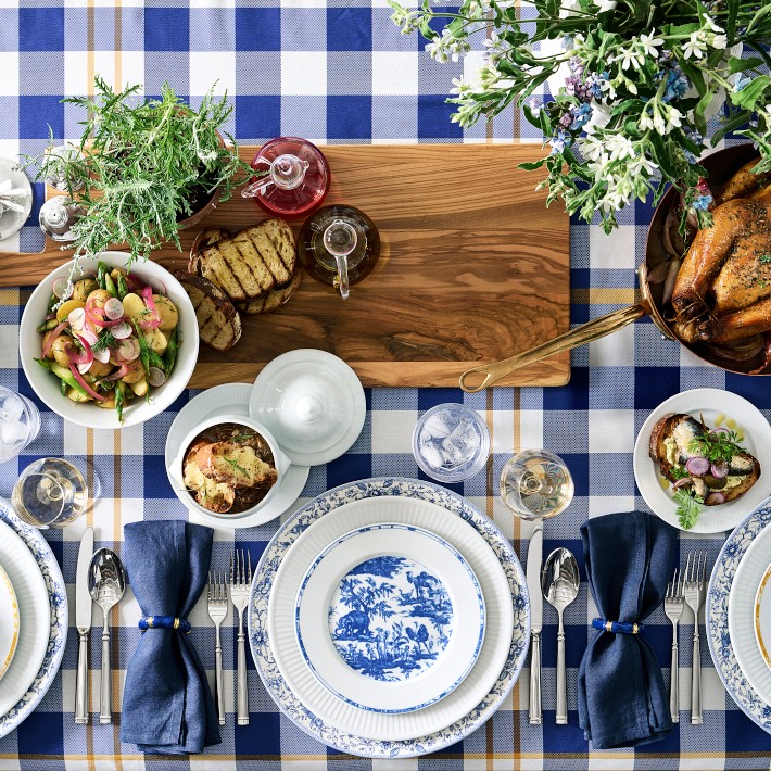Gingham Floral Tablecloth | Williams Sonoma