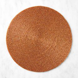 Beaded Round Placemats, Set of 4, Rust