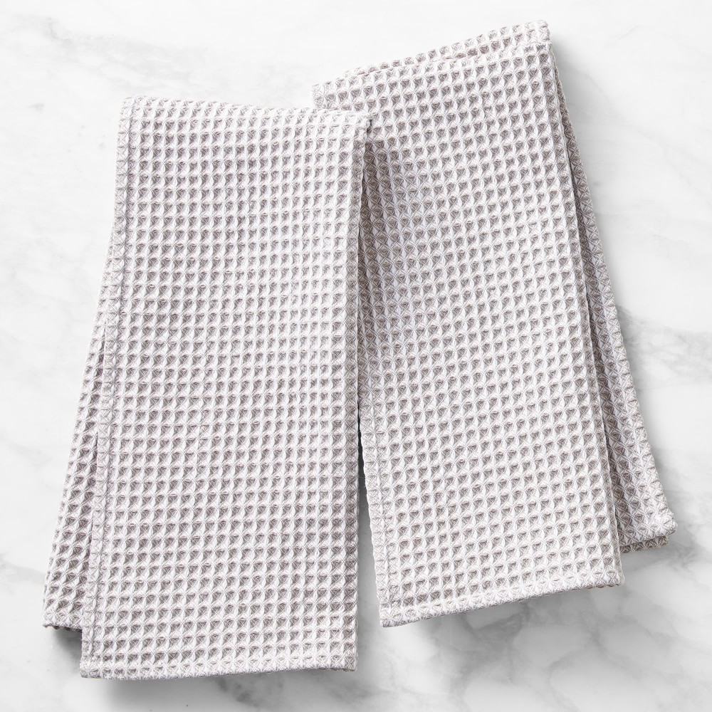 Oversized Waffle Weave Towels, Set of 2 - 20" X 30", Drizzle Grey