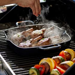 All-Clad Enameled Cast Iron Grill Pan with Trivet, 11"