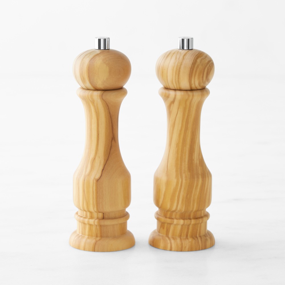 Williams Sonoma Traditional Olivewood Salt & Pepper Mills Set - 7"
