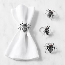 Jeweled Spider Napkins Rings, Set of 4