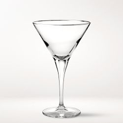 Silver Rim Martini Glasses, Set of 4