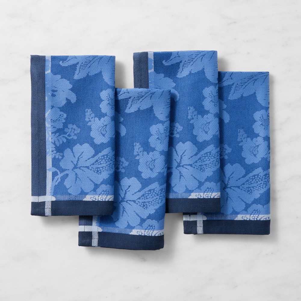 Filomena Jacquard Napkins, Set of 4 - Set of 4, Blue