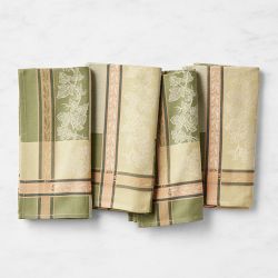 Jacquard Foliage Napkins, Set of 4, Sage