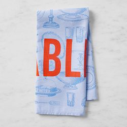 Jacquard Francais Á Table! Tea Towel, Blue