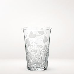 Floral Etched Tumblers, 9.oz, Set of 2