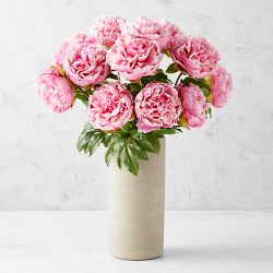 Jeff Leatham Real Touch Faux Pink Peony Stems, Set of 12