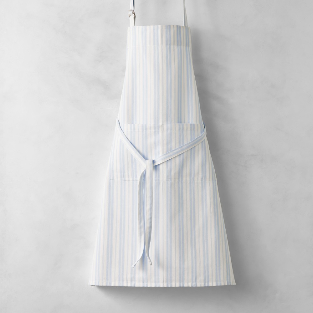 Williams Sonoma Classic Stripe Apron - Personalized, Ice Water Blue