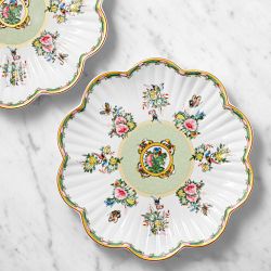 Famille Rose Scalloped Salad Plates, Set of 4