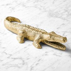 Brass Alligator Sculpture