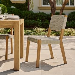 Larnaca Outdoor Natural Teak x All-Weather Weave Dining Side Chair