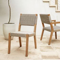 Larnaca Outdoor Natural Teak x All-Weather Weave Dining Side Chair