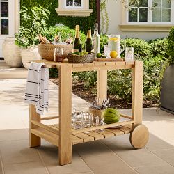 Larnaca Outdoor Teak Bar Cart (39")