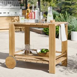 Larnaca Outdoor Teak Bar Cart (39")