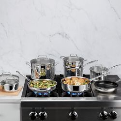 Cuisinart Chef's Classic Stainless-Steel Ceramic Nonstick Mixed Material 13-Piece Cookware Set