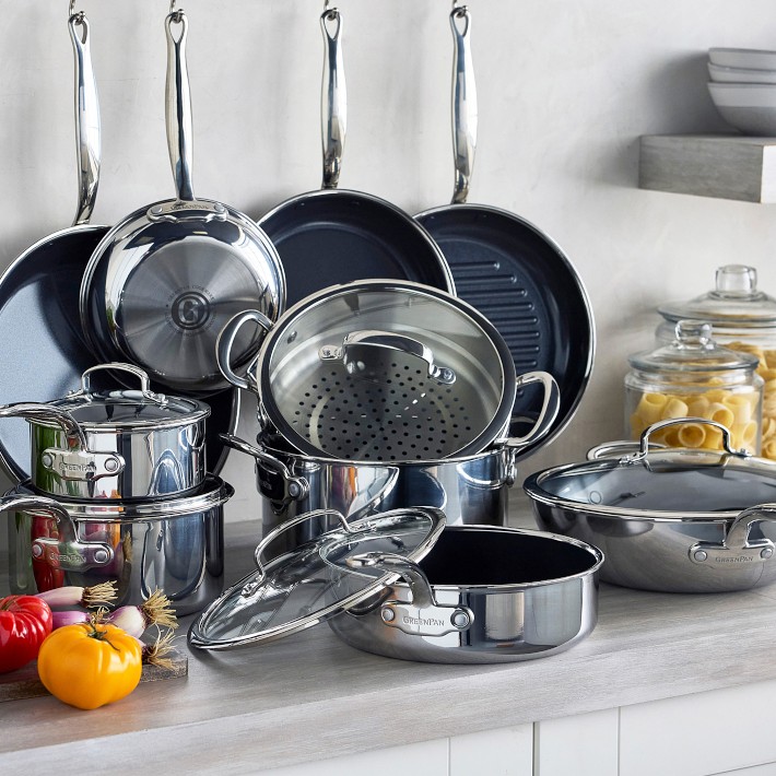 GreenPan Premiere Max Stainless-Steel Ceramic Nonstick 15-Piece