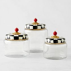 MacKenzie-Childs Courtly Check Glass Canister