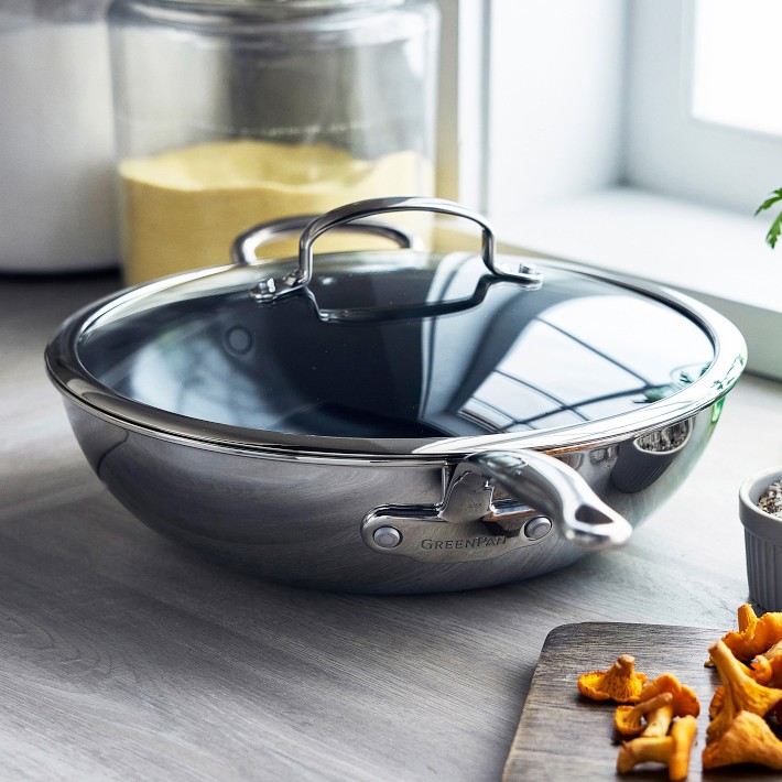 GreenPan Premiere Max Stainless-Steel Ceramic Nonstick Covered Wok
