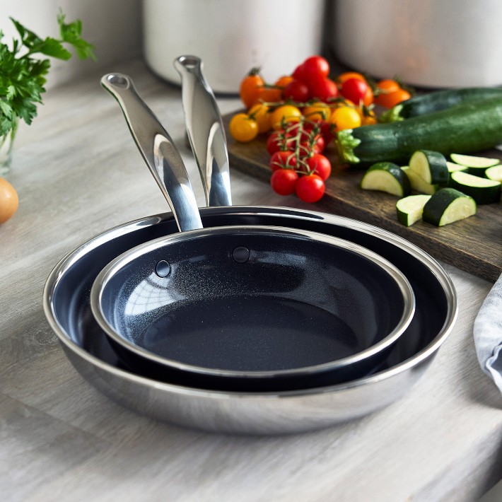 GreenPan Premiere Max Stainless-Steel Ceramic Nonstick Fry Pan Set