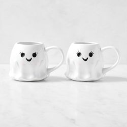 Happy Ghost Figural Mugs, Set of 2
