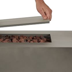 Cardona Mist Grey Rectangle Propane Fire Table with Natural Gas Conversion Kit (70")