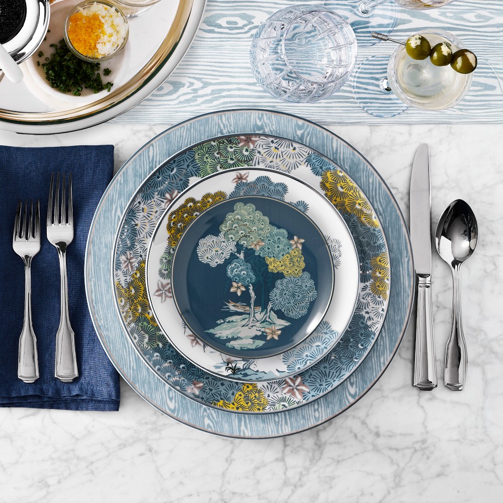 Scalamandré x Williams Sonoma Sea of Trees Appetizer Plates, Set of 4 - Set of 4