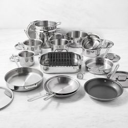All-Clad D5® Stainless-Steel Mixed Material 24-Piece Cookware Set