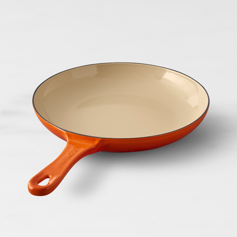 Le Creuset Enameled Cast Iron Shallow Fry Pan, 9 3/4" - 9 3/4", Flame
