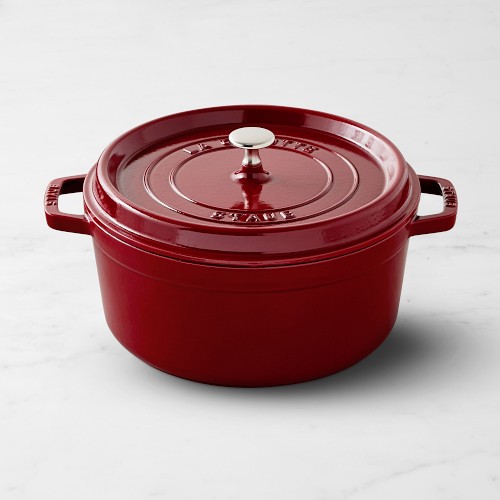 Staub Enameled Cast Iron Round Dutch Oven, 5 1/2-Qt., Cranberry