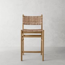 OPEN BOX:Sullivan Woven Dining Counter Stool, Heritage Grey
