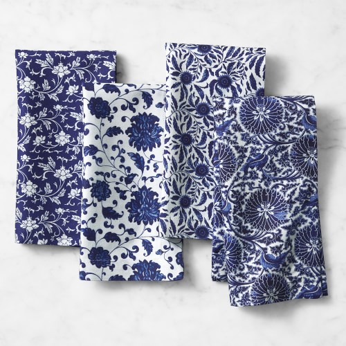 Marlo Thomas x Williams Sonoma Blue Dinner Napkins, Set of 4