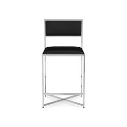 OPEN BOX: Dessau Dining Counter Stool, Milano Leather, Black, Polished Nickel