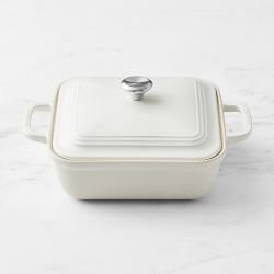 Le Creuset San Francisco Stoneware Square Covered Baker, 3-Qt., Matte White