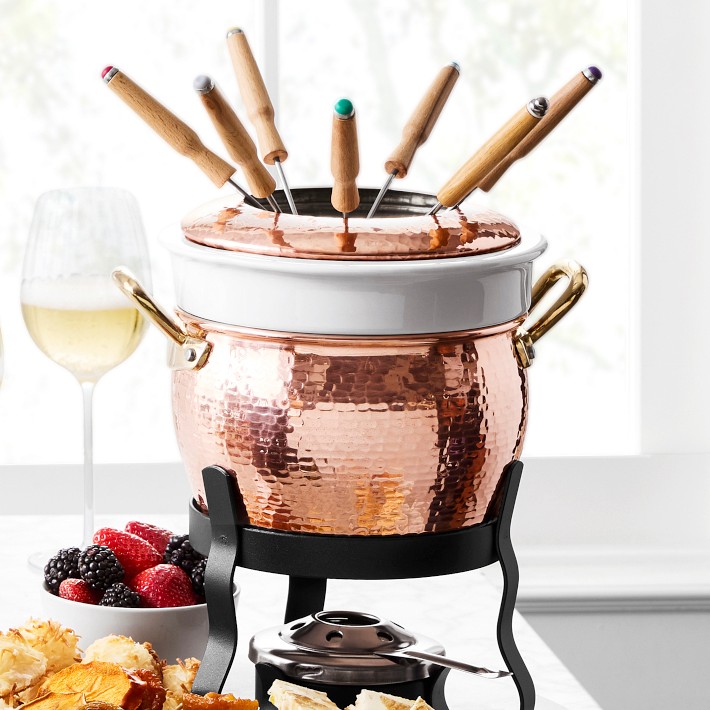 Ruffoni Historia Hammered Copper Fondue Pot | Williams Sonoma