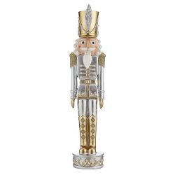 Outdoor Gold & Silver Nutcracker, 37"