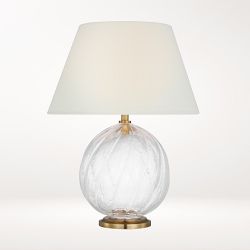 Talia 13" Cordless Accent Lamp, Clear Glass