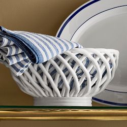 Ceramic Woven Bread Basket