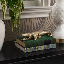 Brass Alligator Sculpture